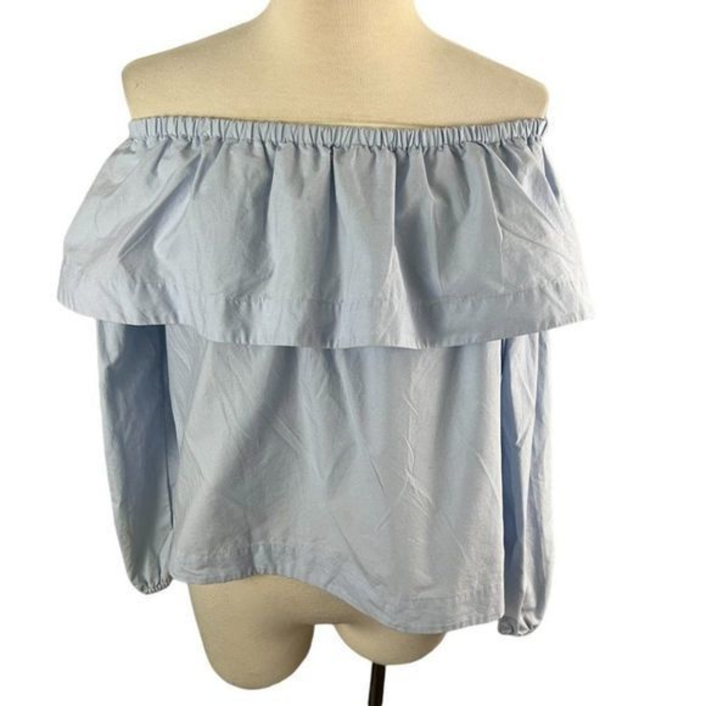 WILFRED Baby Blue‎ Scoop Neck Off Shoulder Blouse (XS)